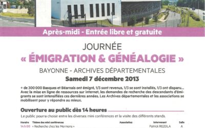 Bayonne Journée Emigration et Généalogie aux Archives Départementales 2013